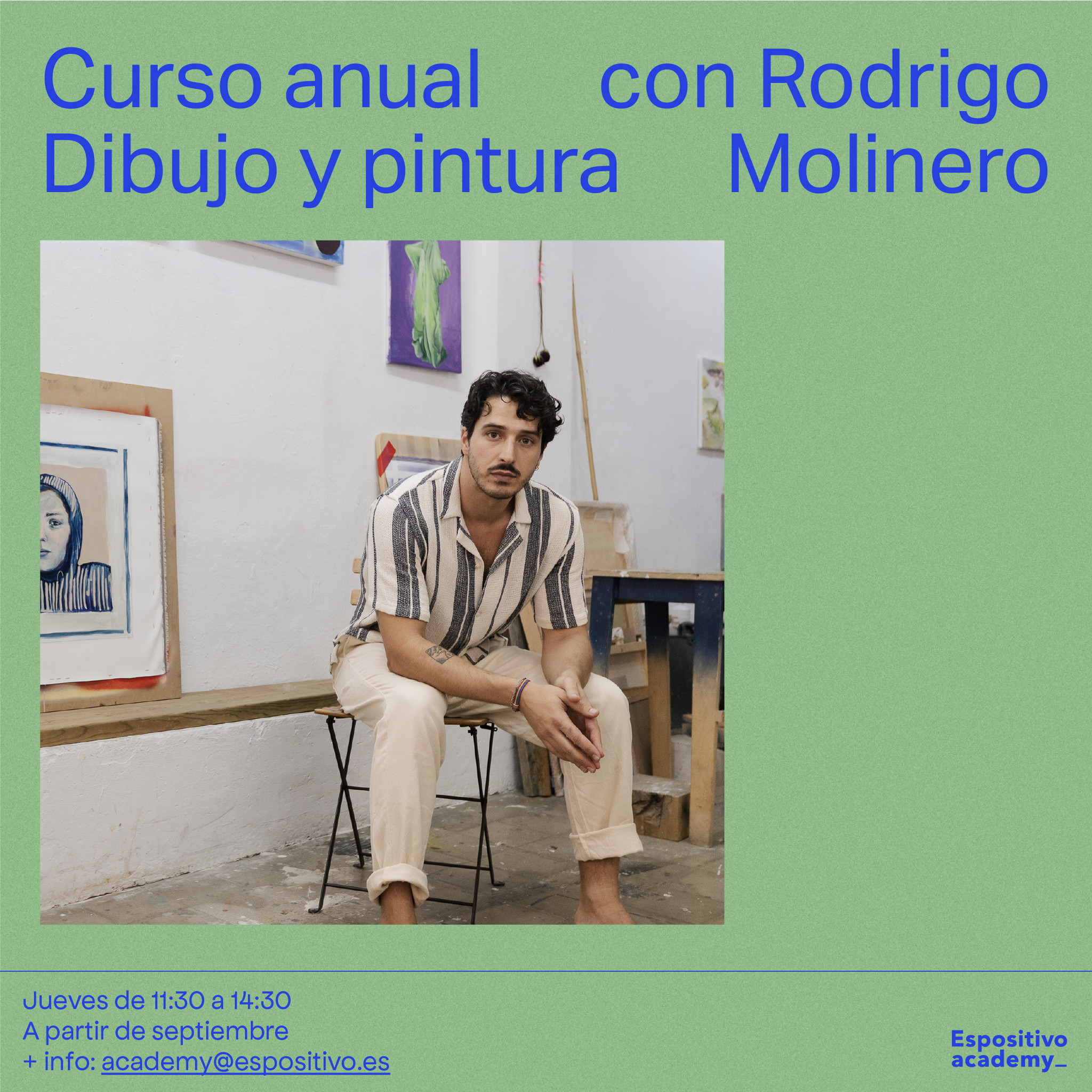 Dibujo y pintura para adultxs con Rodrigo Molinero.<br>Jueves o viernes de 11:30 a 14:30h