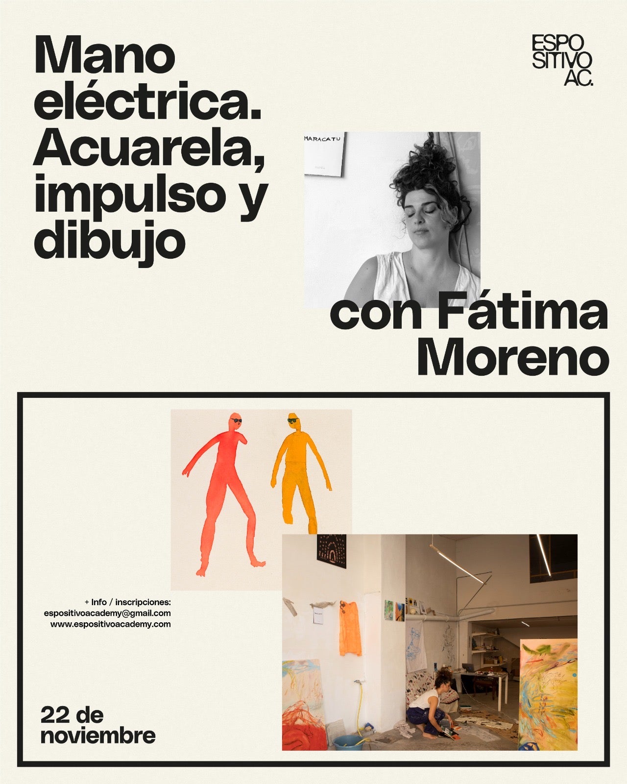 NOVIEMBRE 2025 · Acuarela, impulso y dibujo con Fátima Moreno <br> 22 Noviembre