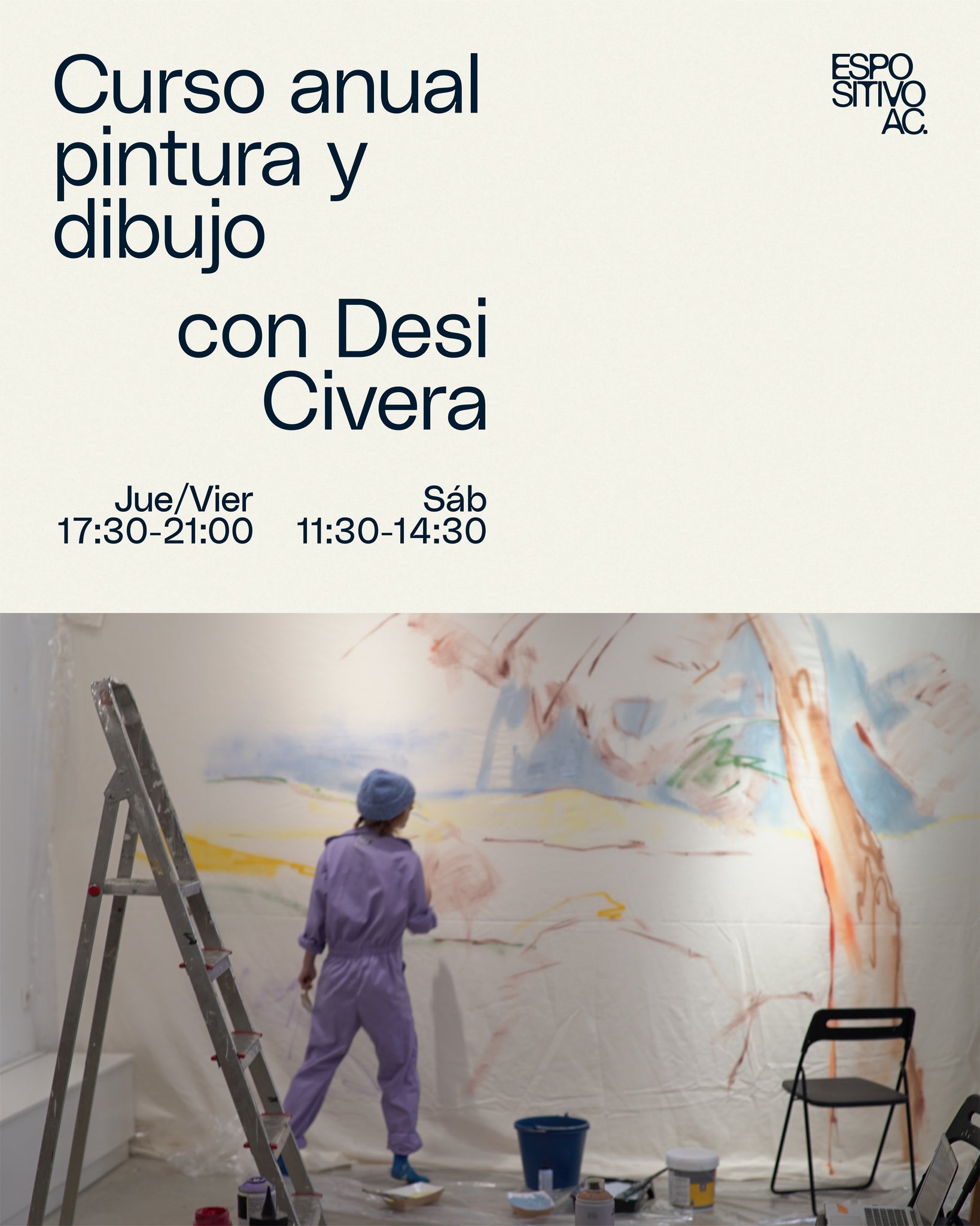 Dibujo y pintura para adultxs con Desi Civera <br>Jueves, viernes de 17:30-21h o sábados 11:30 a 14:30h