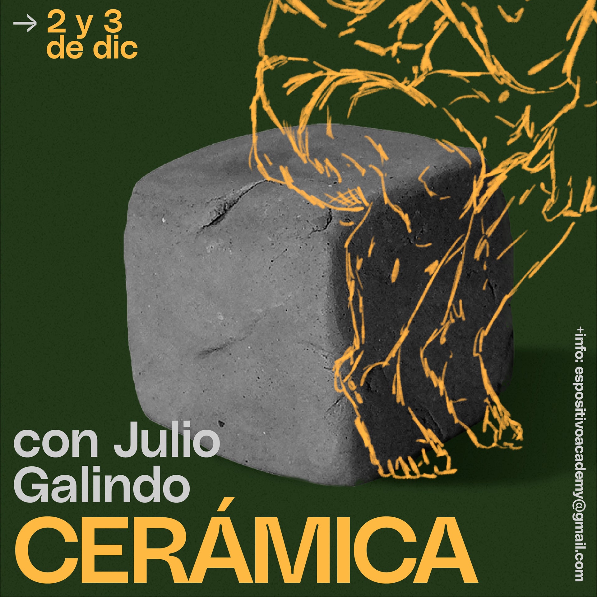 DICIEMBRE · Taller de Cerámica con Julio Galindo <br> 2 y 3 de diciembre